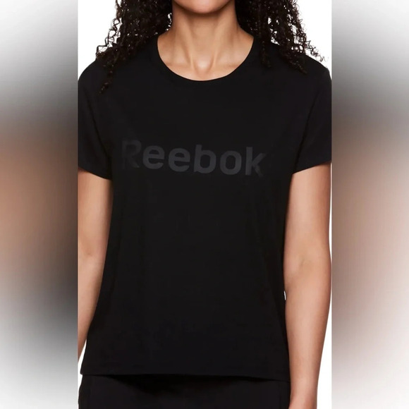 Reebok Renew black short-sleeve logo embossed T-shirt Sz M - Picture 3 of 12